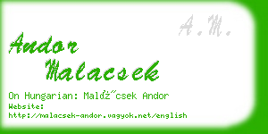 andor malacsek business card